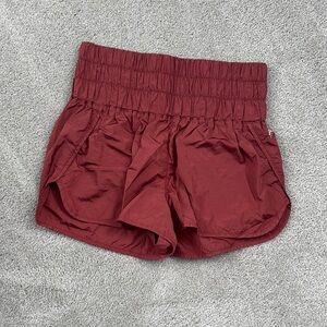 FP Movement by Free People Athletic Shorts in Vibrant Red